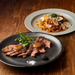 ［1～3月のおすすめ］<br>［ディナー］熟成牛を使ったボロネーゼ タリアテッレ・熟成牛のブラックガーリックステーキ