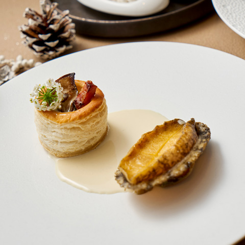 鮑のポワレ シャンパンソース