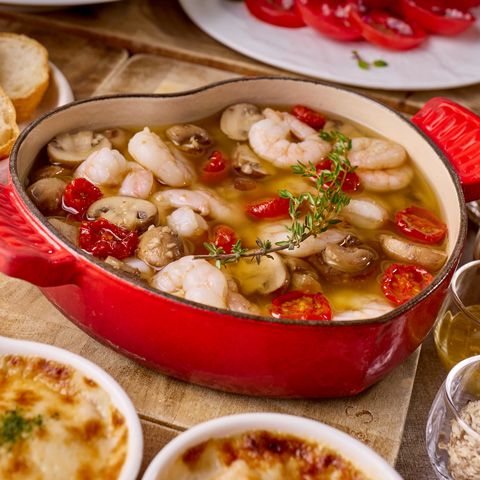 小海老とマッシュルームのアヒージョ