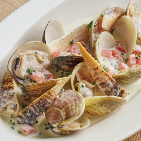 蛤とタケノコのマリニエール風