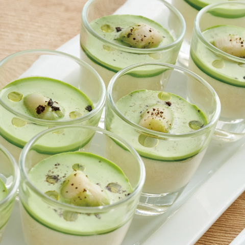 新ジャガイモのブランマンジェ　クレソンのクレメ